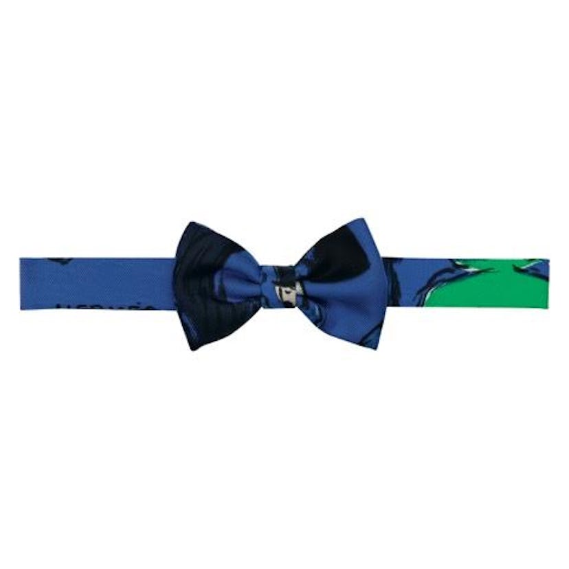 Blue and green Hermès bowtie for women.