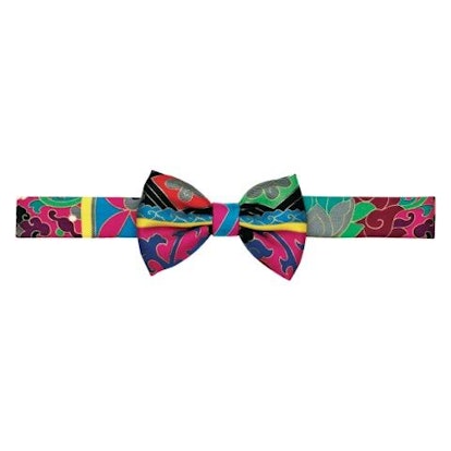 Colorful Hermès bowtie for women with a print.
