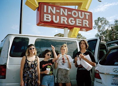 The Paranoids posing in front of In-N-Out