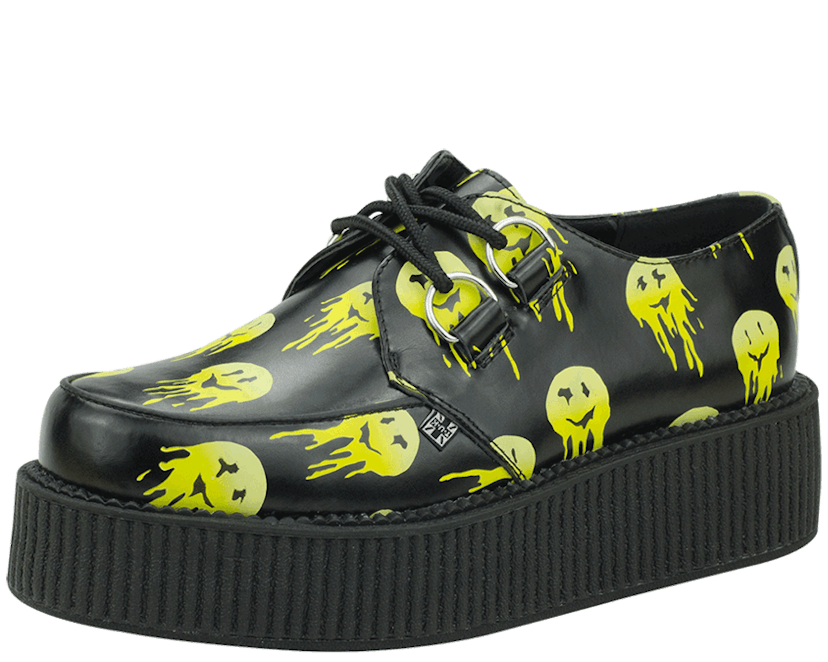 Melting Yellow Smiley Face Creepers in black and yellow