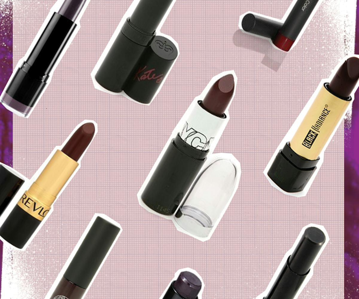 The ten best dark lipsticks for under $5 in a collage