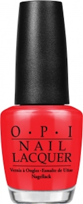 Red colored O.P.I. nail polish 