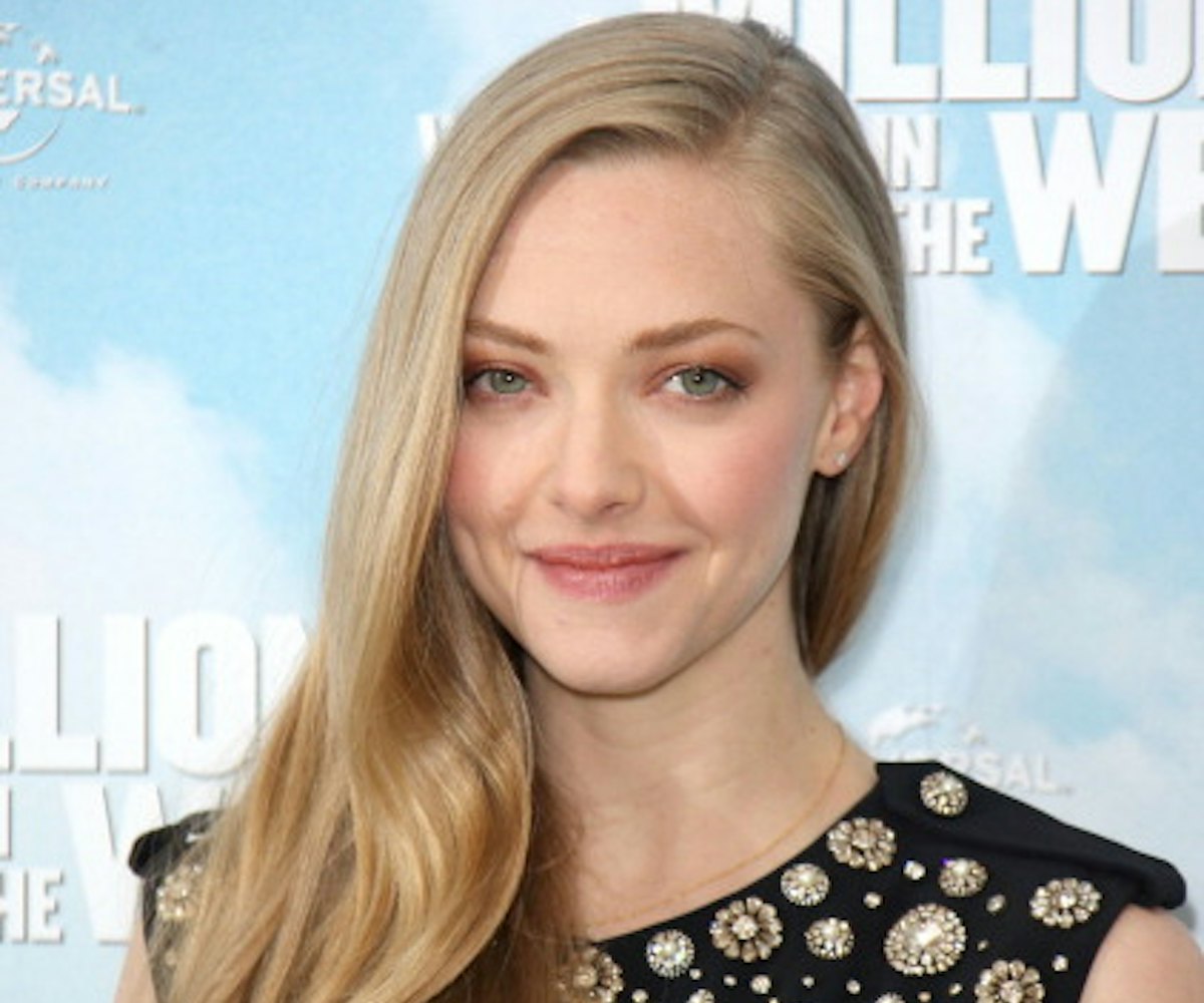 American actress Amanda Seyfried and her long blonde hairstyle