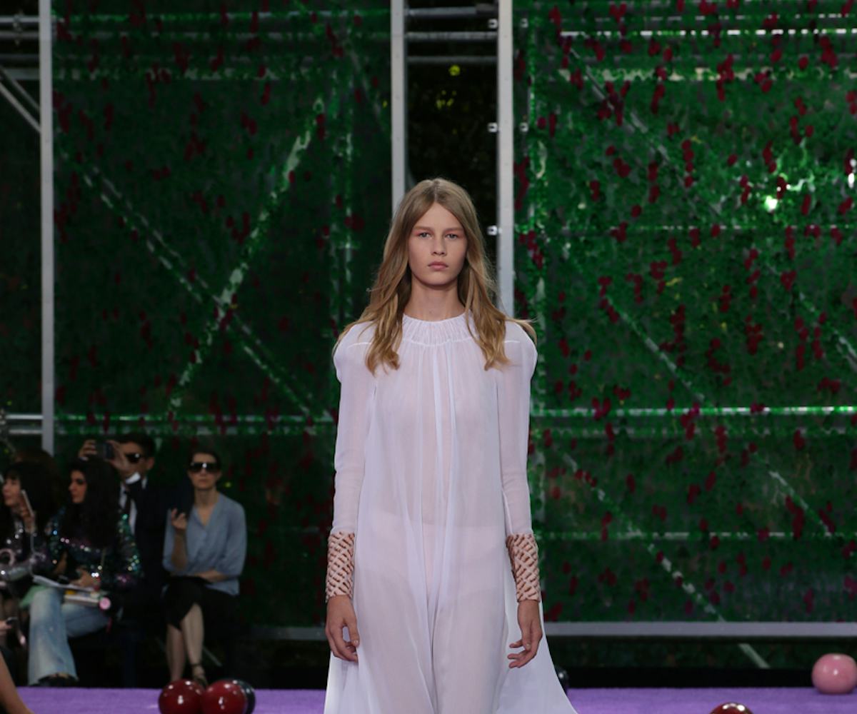  14-year-old model Sofia Mechetner walking at the Dior runway show