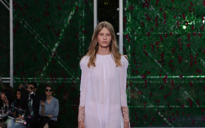  14-year-old model Sofia Mechetner walking at the Dior runway show