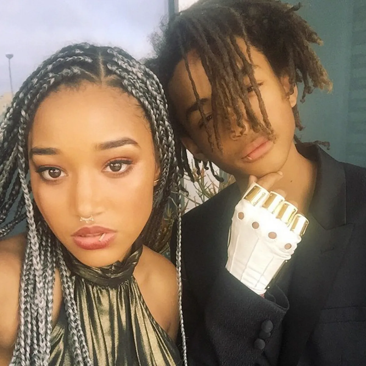 amandla stenberg prom dress Amandla Stenberg Black Deep V-neck Pleated Evening Dress 2018 London Film Festival Premiere TCD8145