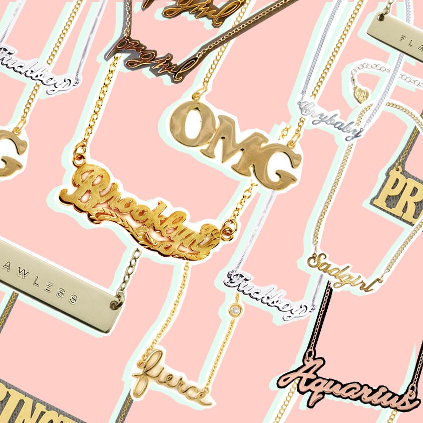 Crybaby nameplate store necklace