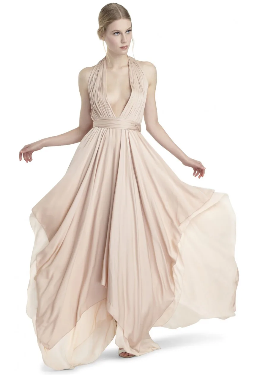 strapless open back dress Peyton Strapless Satin Maxi Dress