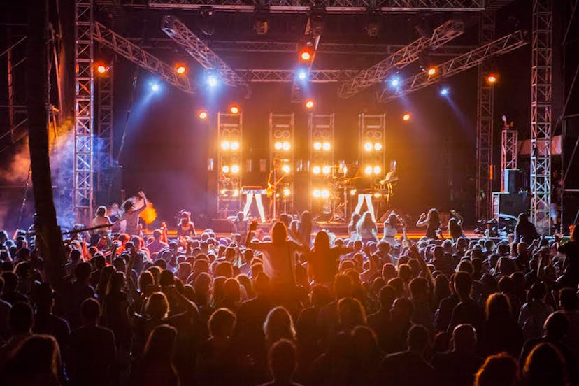 A performance of a Canadian electro-funk duo at the Isle of Light festival