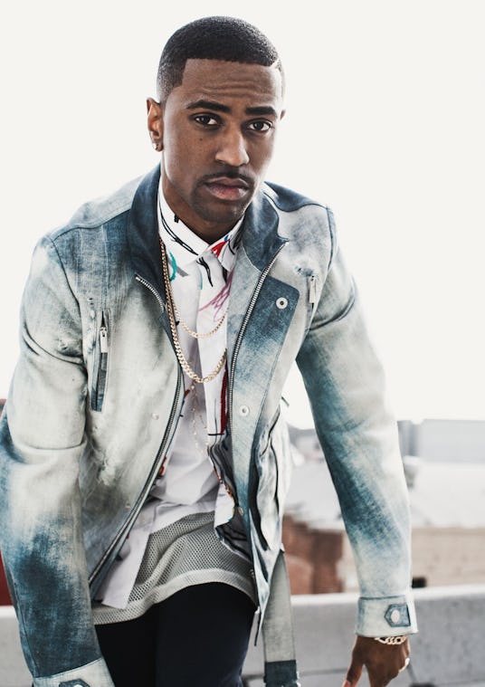 Big Sean in a blue and white denim jacket looking straight at the camera