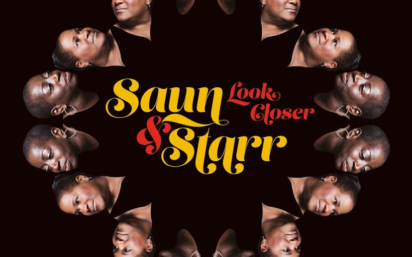 The cover of Saun & Starr’s “Look closer” song with 4 mirrored collage segments with Saundra William...