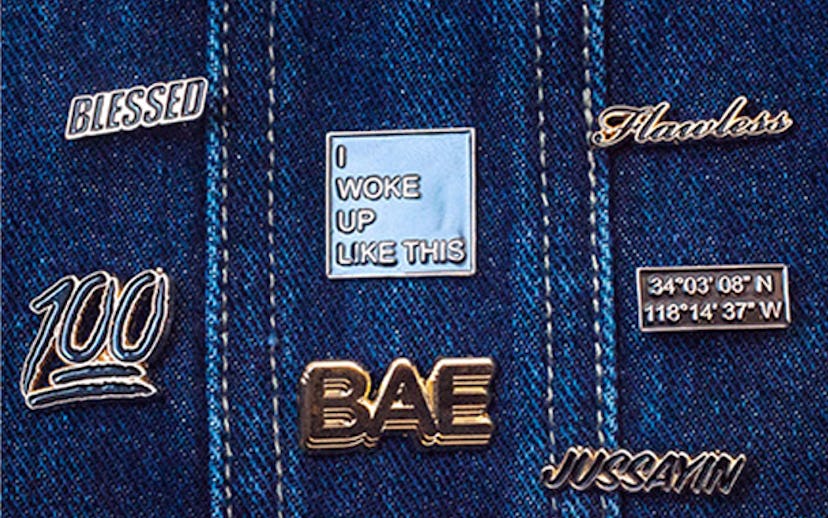 Nylon x Pintrill pins on jeans