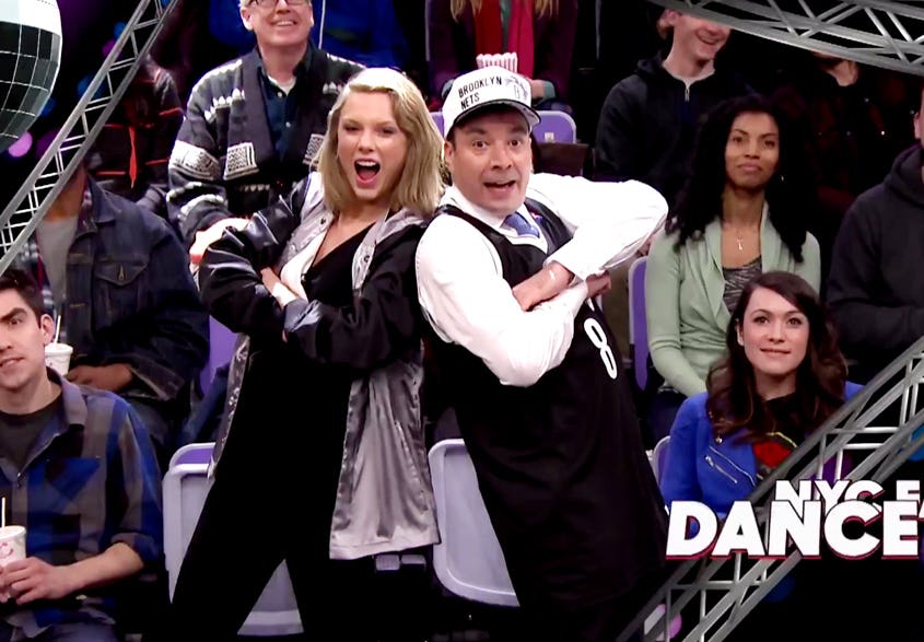 Watch Taylor Swift And Jimmy Fallon Dance On The Jumbotron