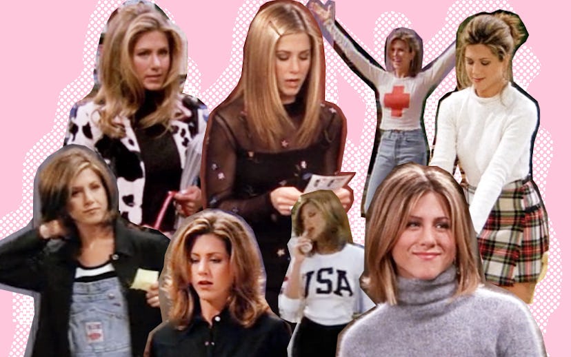 Jennifer Aniston as Rachel from Friends from each season of the show