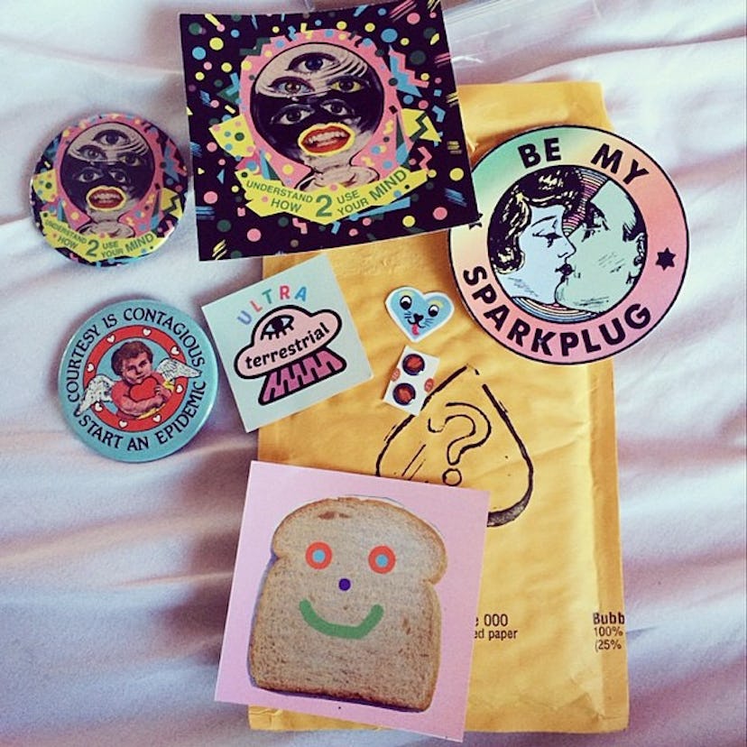 Psychedelic badges and stickers from ultraterrestrial 