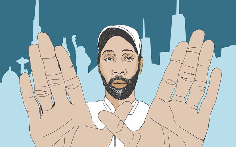 RZA pulling up wu tang hands illustration