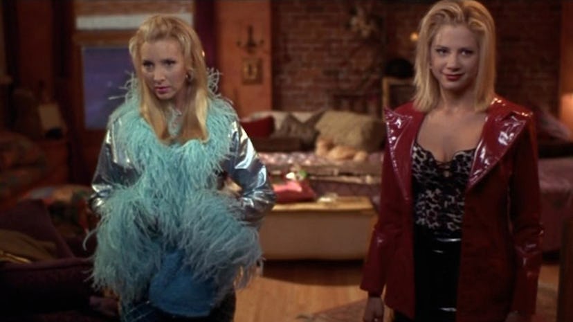 The "Romy and Michele's High School Reunion" scene with Lisa Kudrow and Mira Sorvino dressed in blue...