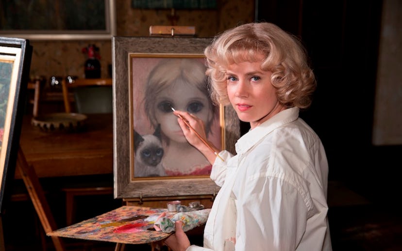 Margaret played by Amy Adams in Big Eyes painting a girl with big eyes