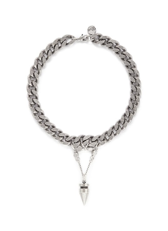 Silver Ela Stone Saskia spike choker with a bullet