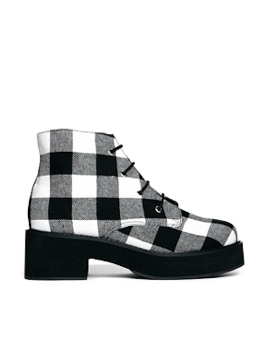 Asos Revolution's black and white checkered ankle boots 