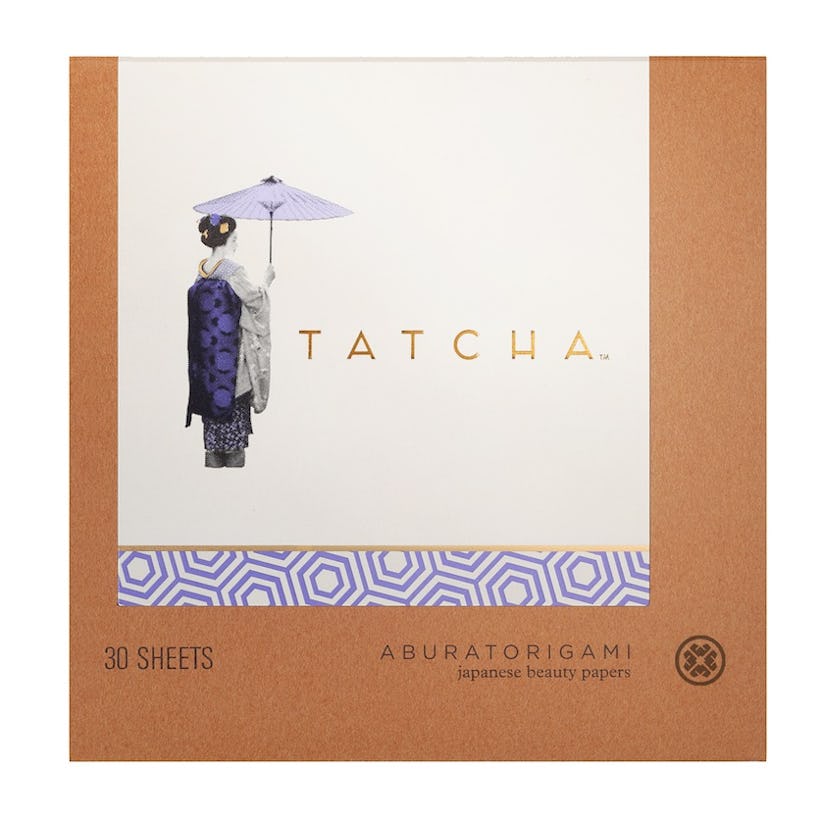Tatcha Aburatorigami Japanese beauty papers in a packaging with an illustration of a woman in tradit...
