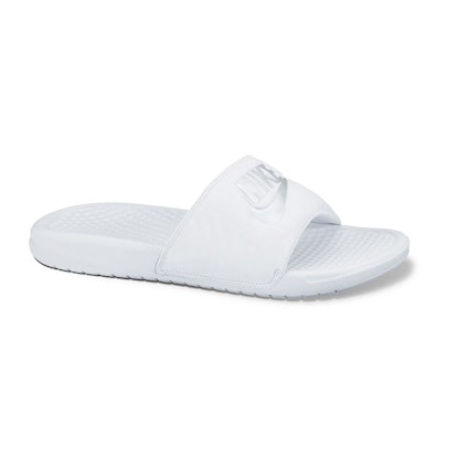 Nike's white Benassi Slide sandals 