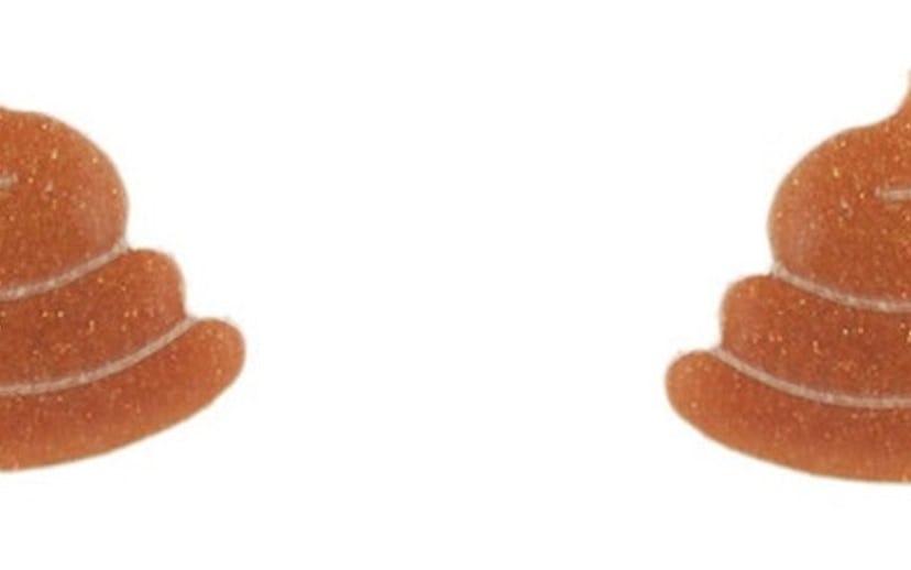 Poop emoji earrings