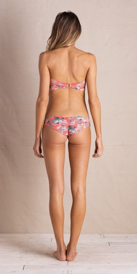 Brazilian bikini bottoms, Boys and Arrows Gladys The Gangster Pant, salmon colored with gray print