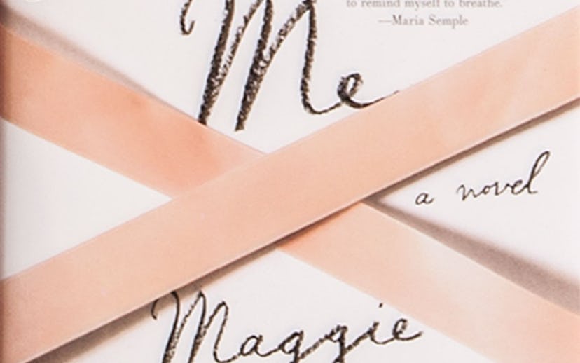 The cover of Maggie Shipstead's novel Astonish me in white with a with two crossed baby pink stripes...