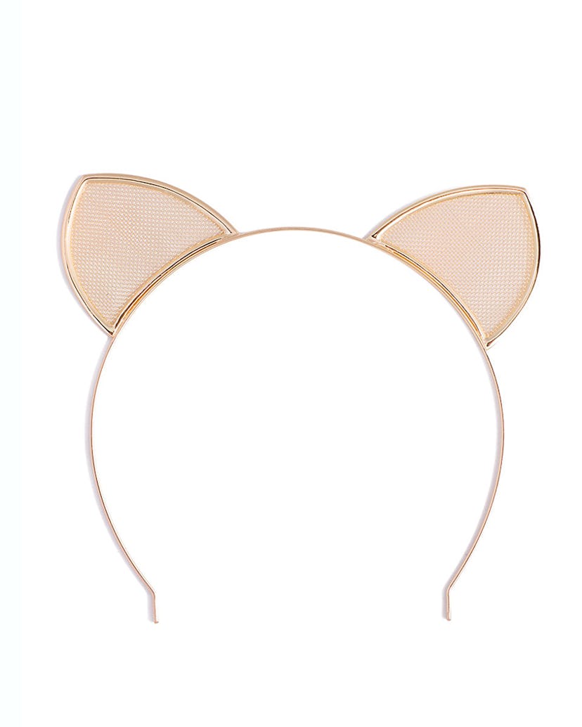 Light pink hair clip with satin cat ears