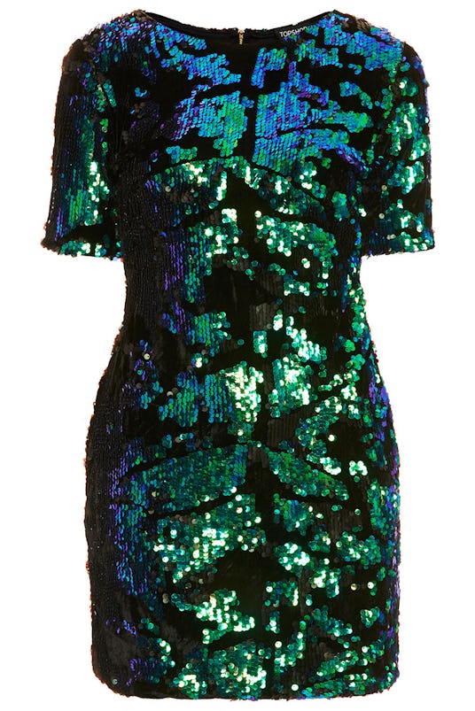 Topshop dress with green sequins