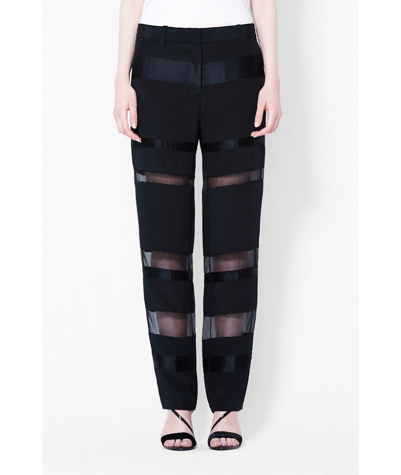3.1 Phillip Lim women's black pants with see through stripes 
