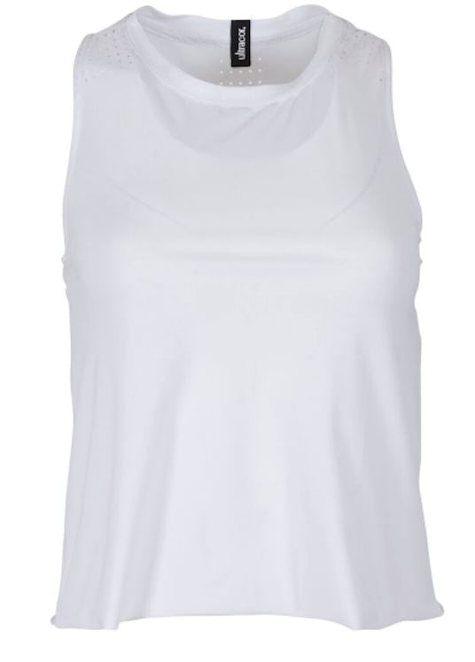Long white Ultracor top with faint lace on both shoulder straps