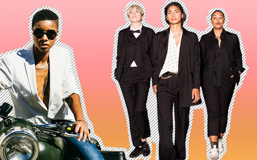 How to make men's suits work for women or anyone with a female body.