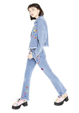 dELiA*s by Dolls Kill Denim Cargo Pants - Light Wash/Light Blue