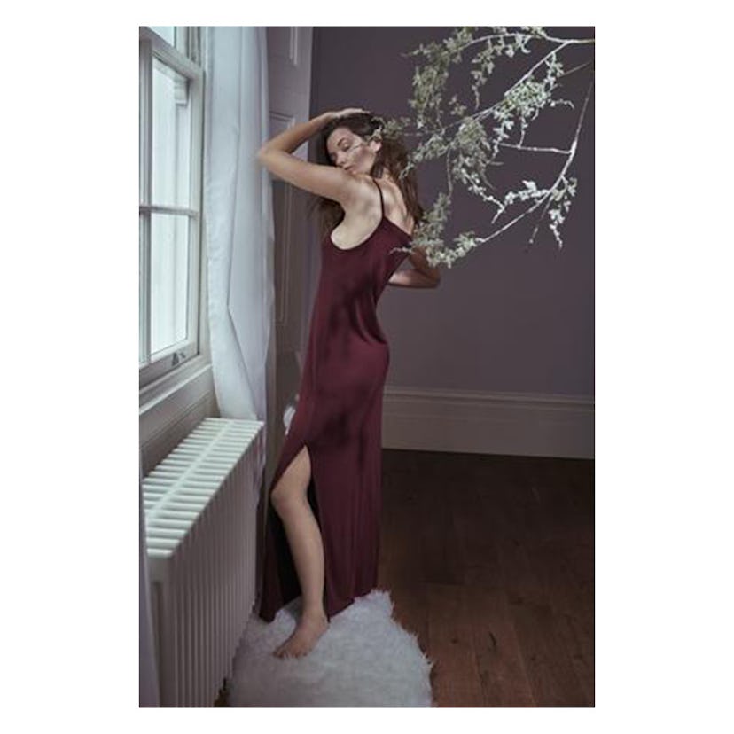 As We Are Now, brown Slip Dress with Cashmere