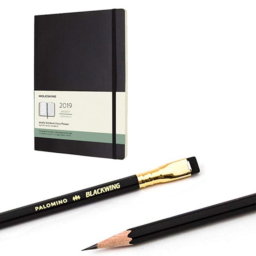 Moleskine weekly planner for 2019 and two Palomino blackwing pencils