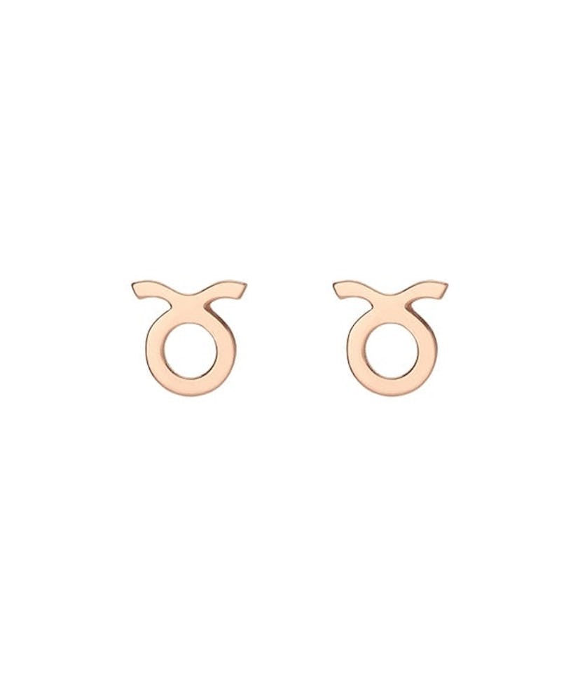 AUrate Zodiac Stud earrings shaped as the Taurus sign