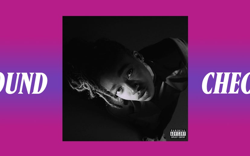 Little Simz in a black and white photo on the cover for 'GREY Area'