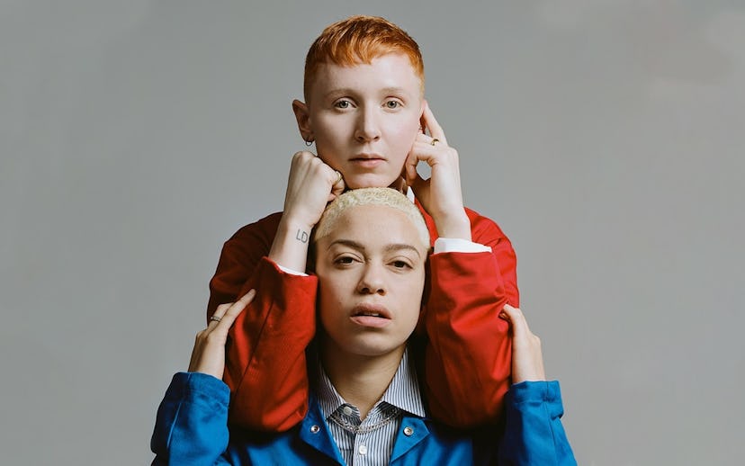 London-based synth-pop duo Nimmo posing for their new single "Everything I Wanted"