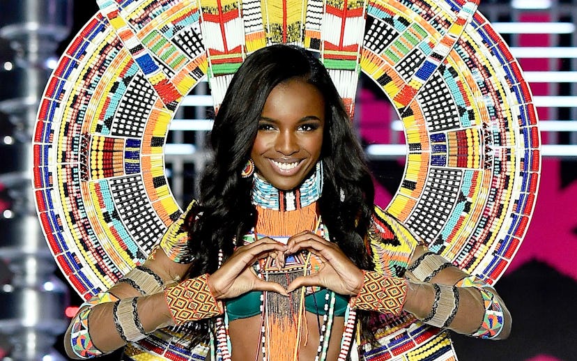 Leomie Anderson, the sixth black Victoria's Secret Angel, posing for a photo