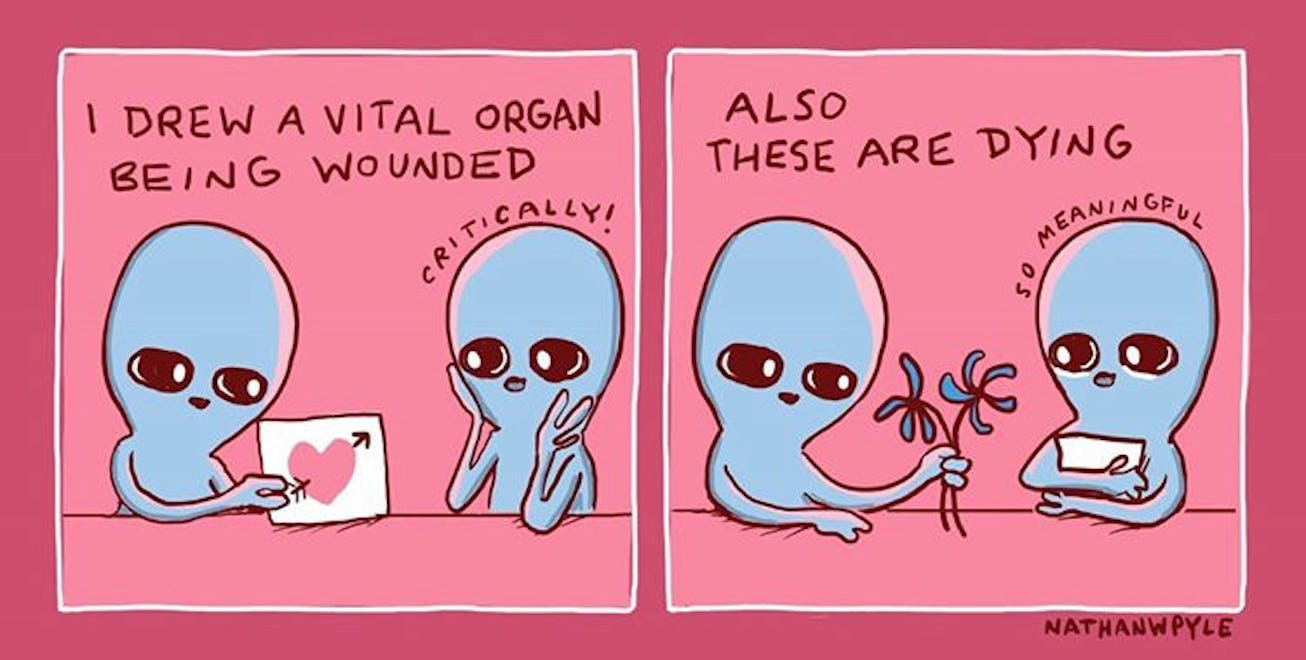Cartoonist Nathan Pyle shares his conservative views through his Strange Planet alien drawings.