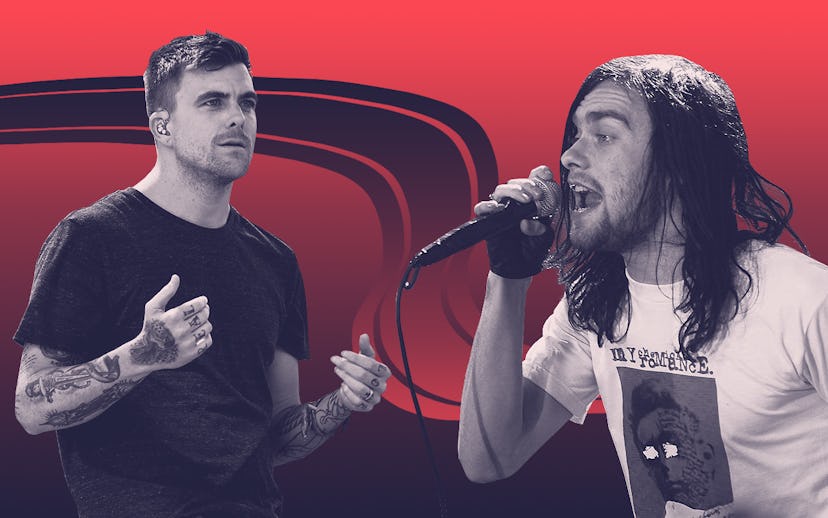 The Used's Bert McCracken and Circa Survive's Anthony Green performing