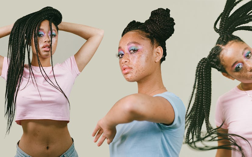 Salem Mitchell in three different looks and poses