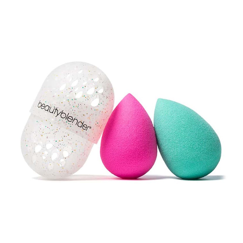 BeautyBlender's All That Glitters makeup sponge set with two sponges and a sponge holder 