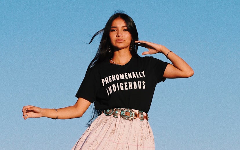 An activist for indigenous rights, poet and Instagram influencer, Kinsale Hueston, posing for "Time ...