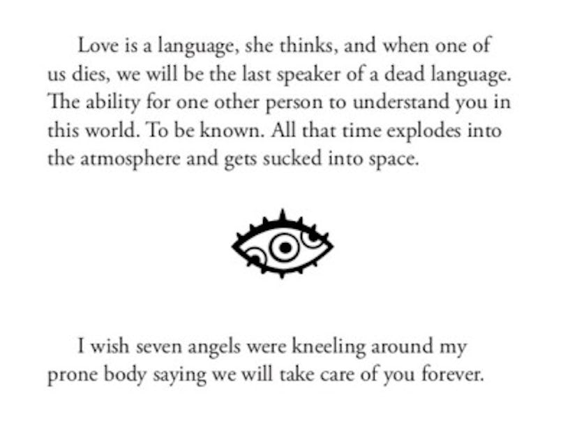 Text from Excerpt from Psycho Nymph Exile with an eye in the middle of it