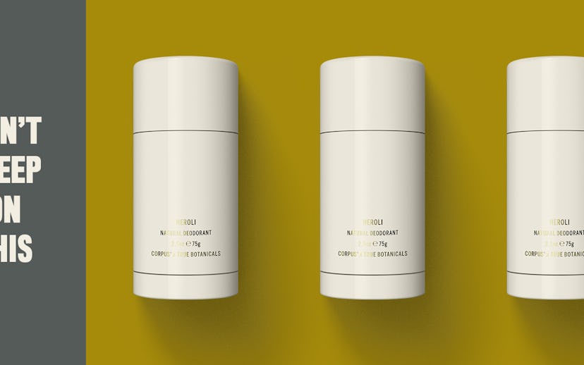 Three Corpus x True Botanicals Neroli natural deodorants
