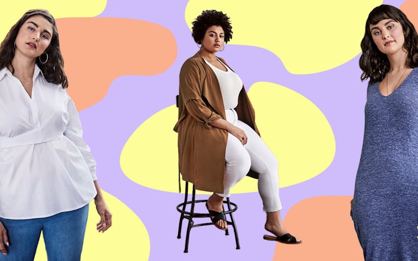 Collage of 3 plus-size models wearing HOURS styles