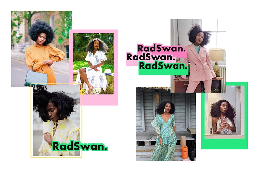 Models with mostly afro hairstyles presenting lace-front wigs and clip-ins for women